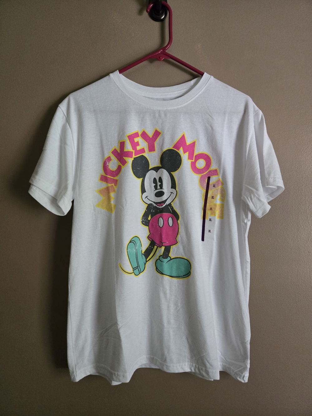 Disney Mickey Mouse Graffiti Graphic Tee White XL